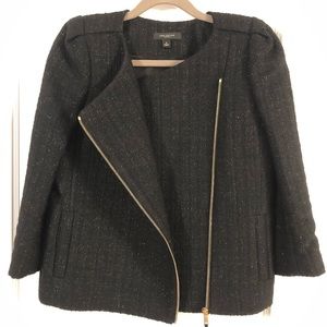 Ann Taylor Tweed Black and Gold Blazer- size 6